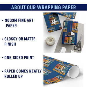 Funny I May Be Old But I Got To See All The Cool Bands Wrapping Paper Roll Guitar TS11 Print Your Wear