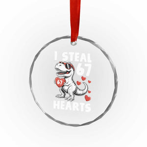Funny I Steal 67 Hearts Valentines Day Six Seven Meme Crystal Glass Ornament TS11 Print Your Wear