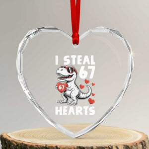 Funny I Steal 67 Hearts Valentines Day Six Seven Meme Heart Crystal Glass Ornament TS11 Transparent Glass 3'' Heart Print Your Wear