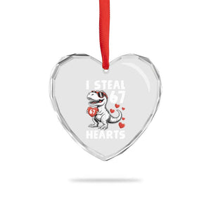 Funny I Steal 67 Hearts Valentines Day Six Seven Meme Heart Crystal Glass Ornament TS11 Print Your Wear
