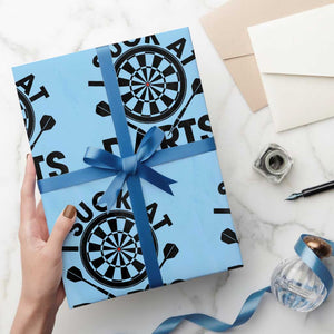 Funny I Suck At Darts Wrapping Paper Roll Darts Lover Gift For Bad Players TS12 Light Blue Print Your Wear