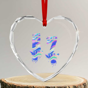 Funny I Was 6 Now I Am 7 Heart Crystal Glass Ornament Iridescent Effect Printed Kids Birthday TS12 Transparent Glass 3'' Heart Print Your Wear