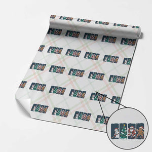 Funny Ice Hockey Christmas Gift Wrapping Paper Roll Santa Snowman And Gingerbread Playing Together TS12 Christmas Plaid Print Your Wear