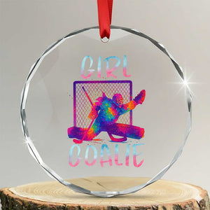 Funny Ice Hockey Girl Goalie Splatter Art Crystal Glass Ornament Gift For Women TS12 Transparent Glass 3'' Circle Print Your Wear