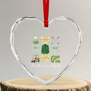 Funny Id Rather Be In Augusta Coquette Golfer Heart Crystal Glass Ornament Georgia Golf Traditions Golfing Fan Aesthetic TS02 Transparent Glass 3'' Heart Print Your Wear