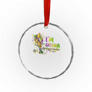 Funny I'm Catchin' If You're Throwin' Mardi Gras Crystal Glass Ornament Crawfish Beads Fleur De Lys TS11 Print Your Wear