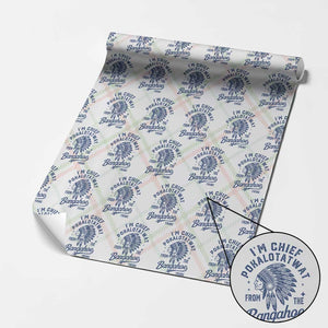 Funny I'm Chief Pokalotatwat from The Tribe Wrapping Paper Roll Indigenous Native American Headdress TS02 Christmas Plaid Print Your Wear