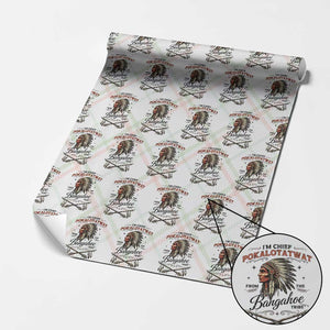 Funny I'm Chief Pokalotatwat from The Tribe Wrapping Paper Roll Indigenous Native American Vintage Headdress TS02 Christmas Plaid Print Your Wear