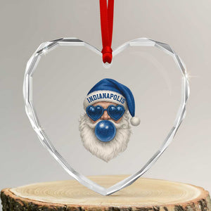 Funny Blue Bubble Santa Indianapolis Heart Crystal Glass Ornament Retro Nostalgic Christmas Holiday Gift TS02 Transparent Glass 3'' Heart Print Your Wear