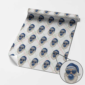 Funny Blue Bubble Santa Indianapolis Wrapping Paper Roll Retro Nostalgic Christmas Holiday Gift TS02 Christmas Plaid Print Your Wear