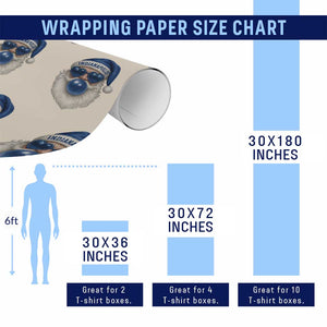 Funny Blue Bubble Santa Indianapolis Wrapping Paper Roll Retro Nostalgic Christmas Holiday Gift TS02 Print Your Wear