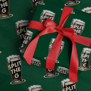 Funny Irish Beer Slit The G Wrapping Paper Roll Stout Beer Drinking Lover TS11 Green Print Your Wear