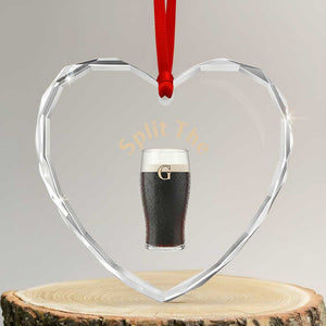 Funny Irish Beer Split The G Heart Crystal Glass Ornament St Patricks Day Stout Beer Drinking Day TS11 Transparent Glass 3'' Heart Print Your Wear