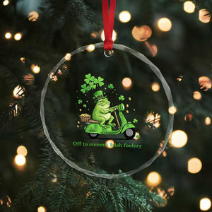Funny Irish Frog Off To Commit Foolery Crystal Glass Ornament St Patricks Day Gift TS12 Print Your Wear