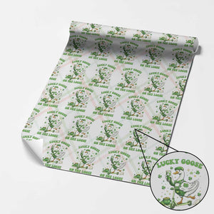 Funny Irish Goose Lover Wrapping Paper Roll Lucky Goose On The Loose TS12 Christmas Plaid Print Your Wear