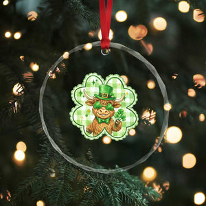 Funny Irish Highland Cow Shamrock Holiday Gift Crystal Glass Ornament TS12 Print Your Wear