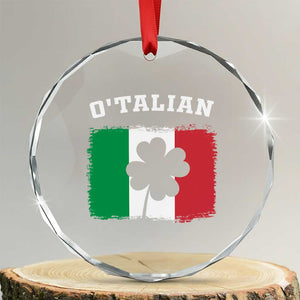 Funny Irish Italian St. Patrick's Day O'Talian Crystal Glass Ornament TS11 Transparent Glass 3'' Circle Print Your Wear