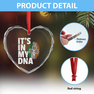Funny Irish It's In My DNA Heart Crystal Glass Ornament Ireland Fingerprint Flag TS11 Print Your Wear