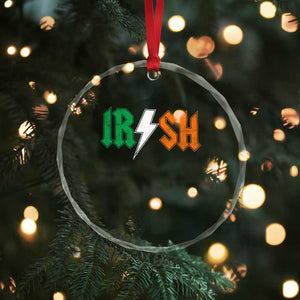 Funny Irish Rocker St Patricks Day Lightning Bolt Rock Music Lover Crystal Glass Ornament TS11 Print Your Wear