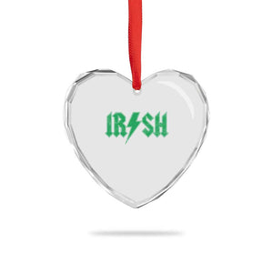 Funny Irish Rocker St Patrickss Day Lightning Bolt Rock and Roll Heart Crystal Glass Ornament TS11 Print Your Wear