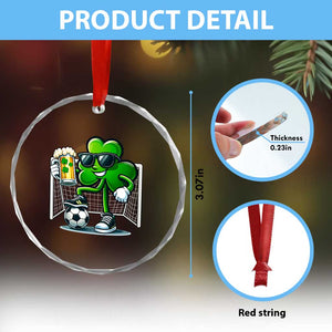 Funny Irish Shamrock Dabbing Soccer Crystal Glass Ornament St Patricks Day TS12 Print Your Wear