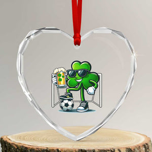 Funny Irish Shamrock Dabbing Soccer Heart Crystal Glass Ornament St Patricks Day TS12 Transparent Glass 3'' Heart Print Your Wear