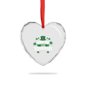 Funny Irish St Patricks Day Dibs On The Redhead Heart Crystal Glass Ornament Lucky Shamrock Clovers TS10 Print Your Wear