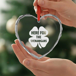 Funny Irish St Patricks Day Heart Crystal Glass Ornament Here for the Shenanigans TS10 Print Your Wear