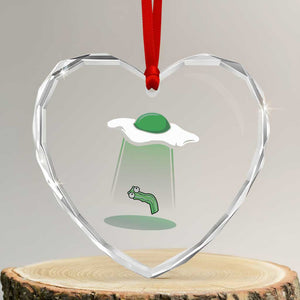 Funny Irish St Patricks Day Heart Crystal Glass Ornament UFO Egg Bacon Abduction Funny TS10 Transparent Glass 3'' Heart Print Your Wear