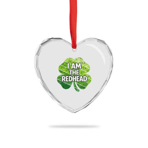 Funny Irish St Patricks Day Im The Redhead Heart Crystal Glass Ornament Retro Vintage Lucky Shamrock TS10 Print Your Wear