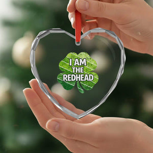 Funny Irish St Patricks Day Im The Redhead Heart Crystal Glass Ornament Retro Vintage Lucky Shamrock TS10 Print Your Wear