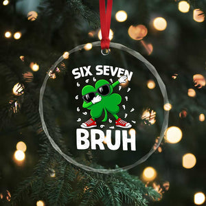 Funny Irish St Patricks Day Shamrock 67 Meme Crystal Glass Ornament Six Seven Bruh Gen Alpha Slang TS10 Print Your Wear