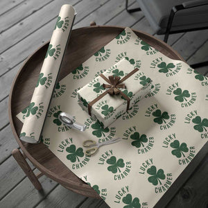 Funny Irish St Patricks Day Shamrock Wrapping Paper Roll Lucky Charmer TS10 Beige Print Your Wear
