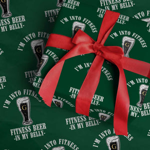 Funny Irish Stout Drinking Wrapping Paper Roll I Am Into Fitness Fitting Beer In My Belly TS11 Green Print Your Wear