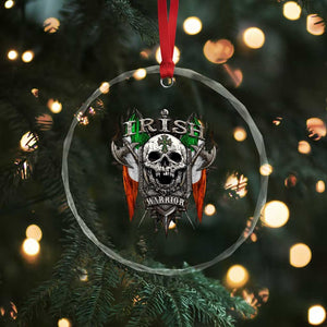 Funny Irish Warrior Crystal Glass Ornament Vintage Skull Celtic Cross Ireland Flag TS11 Print Your Wear