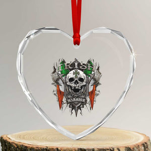 Funny Irish Warrior Heart Crystal Glass Ornament Vintage Skull Celtic Cross Ireland Flag TS11 Transparent Glass 3'' Heart Print Your Wear