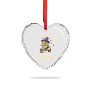 Funny It Is What It Is And It's Autism Heart Crystal Glass Ornament Meme Autism Awareness Frog TS11 Print Your Wear