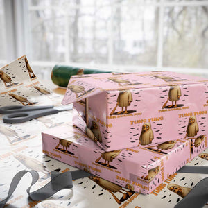 Funny Italian Brainrot Halloween Wrapping Paper Roll Tung Tung Tung Sahur Meme TS14 Light Pink Print Your Wear