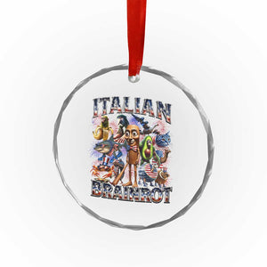 Funny Italian Brainrot Meme 4th of July Crystal Glass Ornament TS14 Print Your Wear