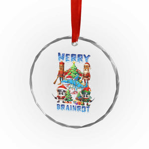 Funny Italian Brainrot Meme Christmas Crystal Glass Ornament Merry Brainrot Xmas Gen Alpha TS11 Print Your Wear