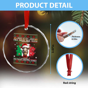 Funny Italian Christmas Donkey Crystal Glass Ornament Funny Domick The Donkey Holiday Italy Flag TS11 Print Your Wear