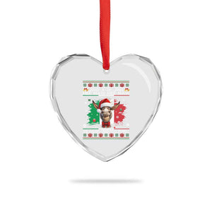 Funny Italian Christmas Donkey Heart Crystal Glass Ornament Funny Domick The Donkey Holiday Italy Flag TS11 Print Your Wear