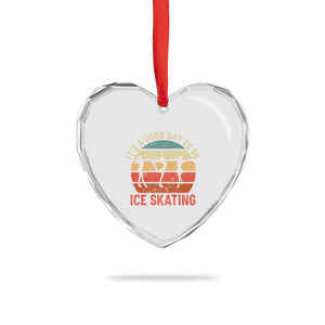 Funny It's A Good Day To Go Ice Skating Heart Crystal Glass Ornament TS11 Print Your Wear