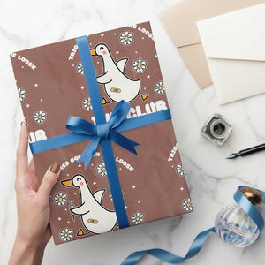 Funny IVF Wrapping Paper Roll Triggered Goose On The Loose Infertility Support Gift TS10 Mocha Print Your Wear