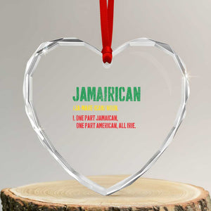 Funny Jamaican American Heart Crystal Glass Ornament Retro Jamairican Roots TS10 Transparent Glass 3'' Heart Print Your Wear