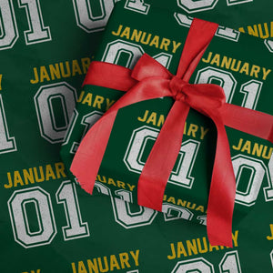Funny January 01 New Years Eve Party Wrapping Paper Roll TS11 Green Print Your Wear