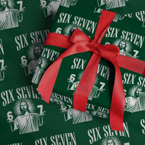 Funny Jesus 67 Wrapping Paper Roll God Six Seven Meme Religious Christian TS11 Green Print Your Wear