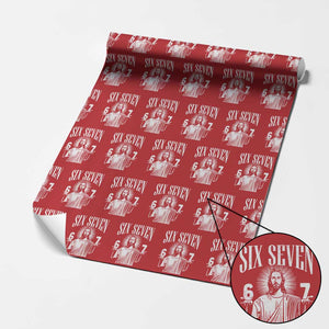 Funny Jesus 67 Wrapping Paper Roll God Six Seven Meme Religious Christian TS11 Red Print Your Wear