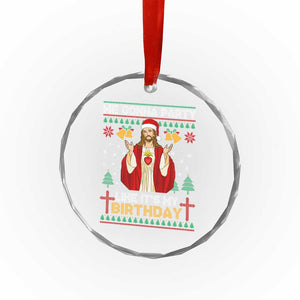 Funny Jesus Birthday Crystal Glass Ornament We Gonna Party Like It's My Birthday Xmas TS09 Print Your Wear