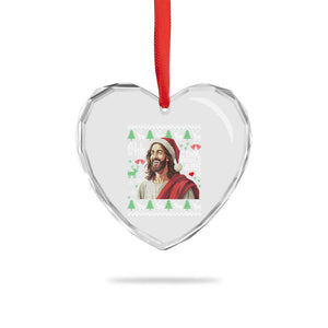 Funny Jesus Birthday Heart Crystal Glass Ornament All the Cool People Are Born in December TS02 Print Your Wear